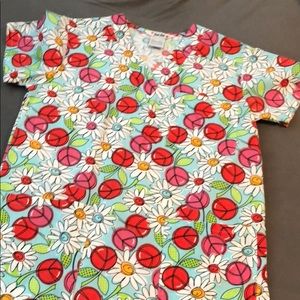 Patterned Scrub Top